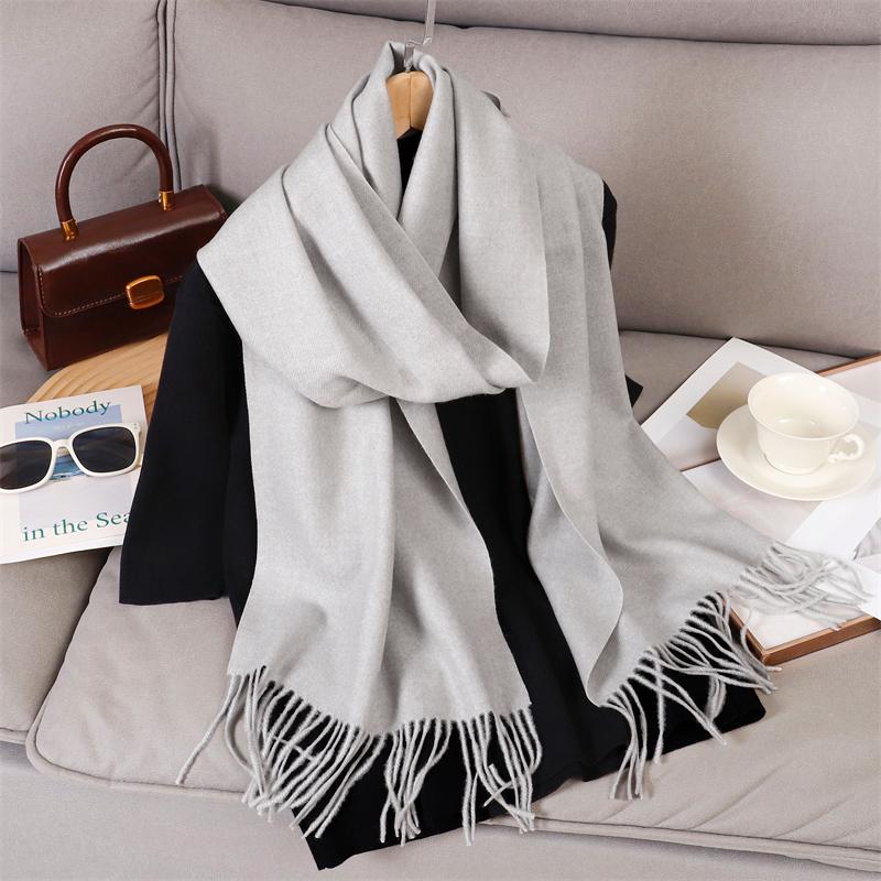 69 Colors Winter Scarf for Women Warm Cashmere Scarves Hijab Solid Lady Long Shawl Wrap Female Pashmina Bandana Poncho Stoles