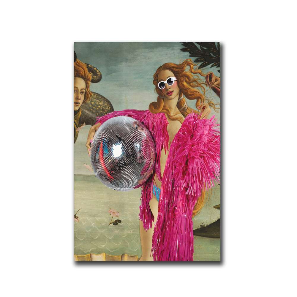 

Диско Венера Плакат Боттичелли Венера Измененное искусство Красочное минималистское настенное искусство Эклектичный забавный принт Современная гостиная Домашний декор 40x50cm No Framed