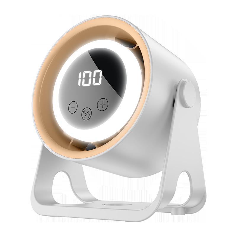 USB Rechargeable Desktop Fan with Digital Display - Silent and Compact for Dorms and Offices Direct Plug Version