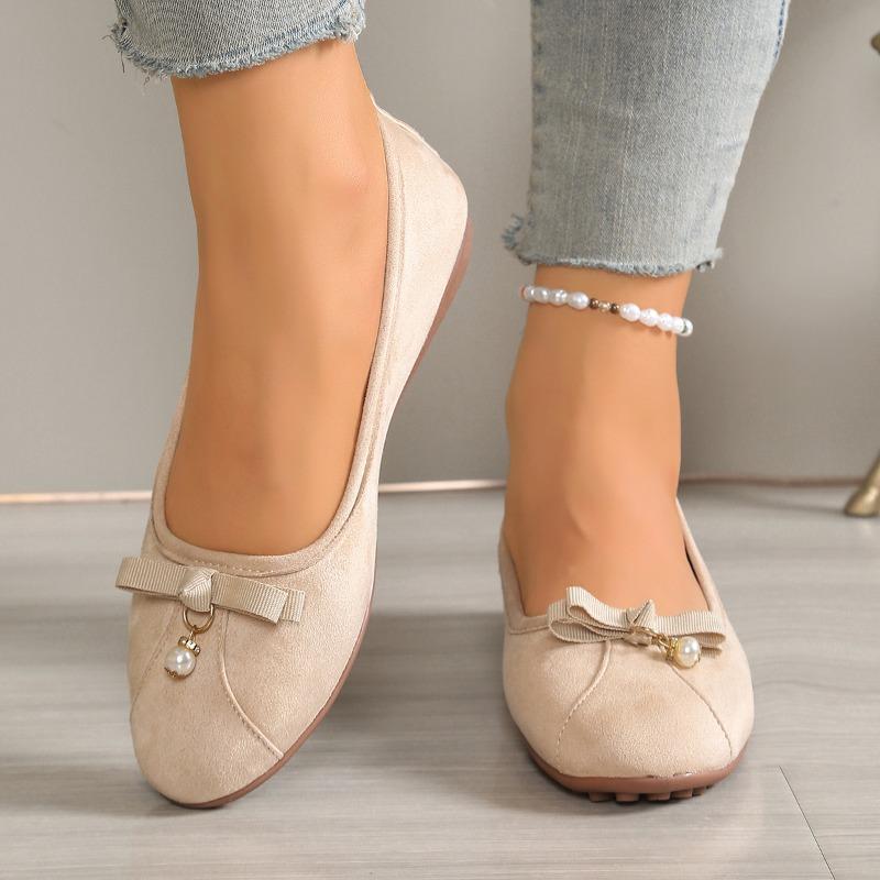 Fashion 2025 Fashion Ladies Shoes Shallow Women's Flats New String Bead Daily Plus Size Light Soft Bottom Comfortable Flat Low Heels
