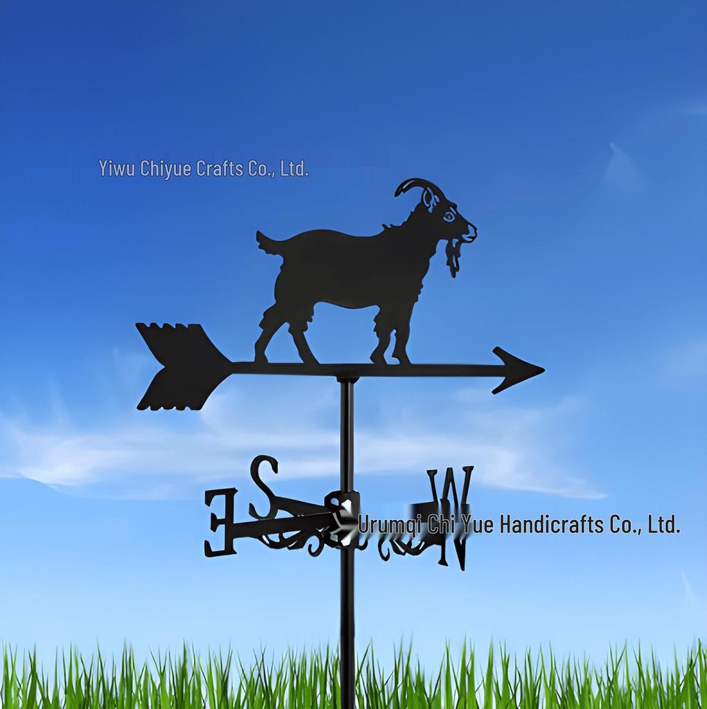 Weather Vane Ornament: Outdoor Wrought Iron Spray-Painted Roof Decoration Metal Craft
