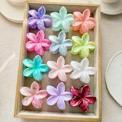 1 Pz Moda Colorato Fiore Pinza per Capelli Clip a Squalo Coda di Cavallo Temperamento Fermaglio per Capelli Semi Raccolti Accessori per Capelli
