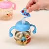 With Straw Baby Feeding Bottle Cartoon Toddler Milk Cup Portable Baby Drinking Cup  Travel
