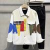 Kontrastfarbene Jeansjacke Saison Amerikanische Lockere Herren Workwearjacke Trendmarke Vielseitiges Design Oberteil