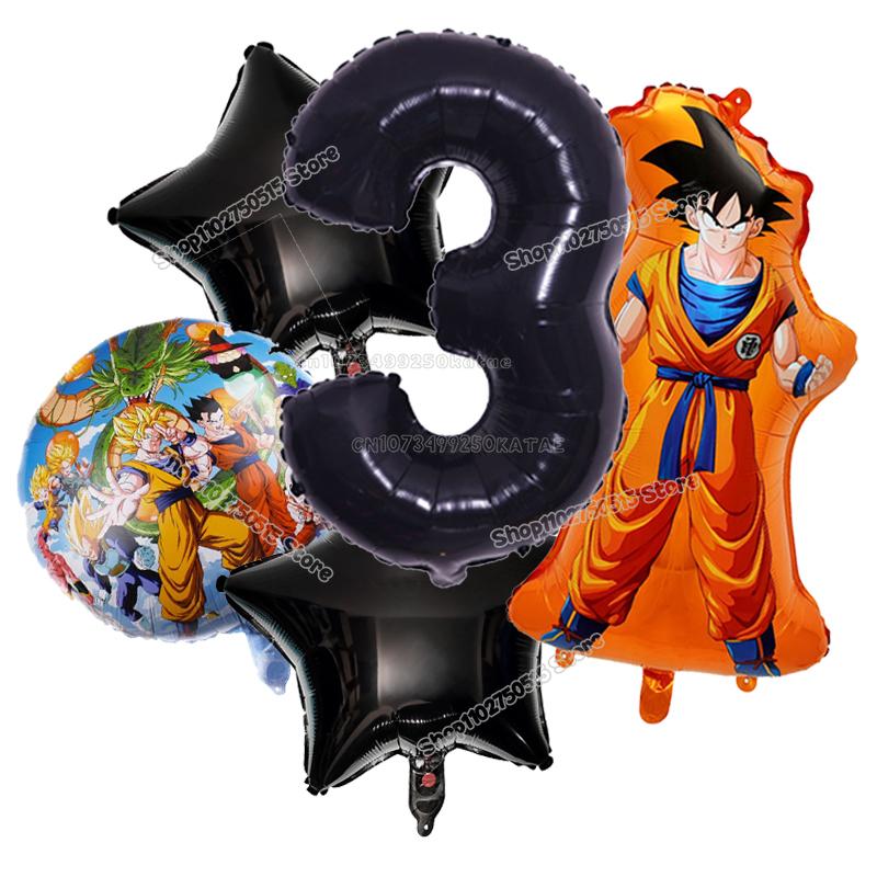 Anime Son Goku Kinderverjaardag Decoratie Dragon Ball Nummer Ballonnen Set Jongen Meisje Feestartikel Cartoon Babyborrel Verjaardagsdecor