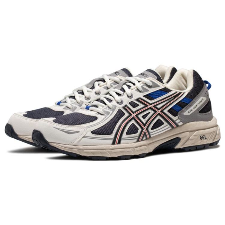 Asics Gel-Venture 6 Fashion Versatile Fabric Low-Top Trail Running Shoes Men Sneaker Black White Blue 1011B550-003