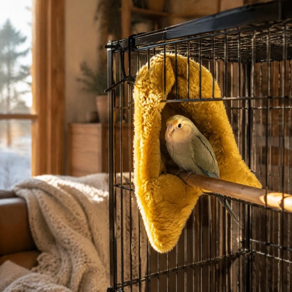 Foldable Design Plush Blanket Cage Hand Washable Bird Warm Corner Fleece Bird Blanket For Parakeet