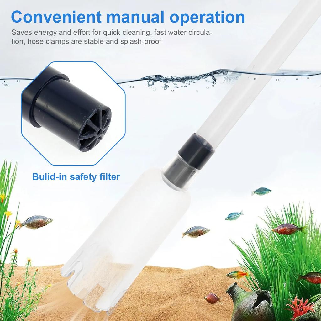 Electric Aquarium Siphon 4 in 1 Vacuum Fish Tank Cleaner Efficient Aquarium Vacuum Gravel Cleaning Tools Convenient Manipulation