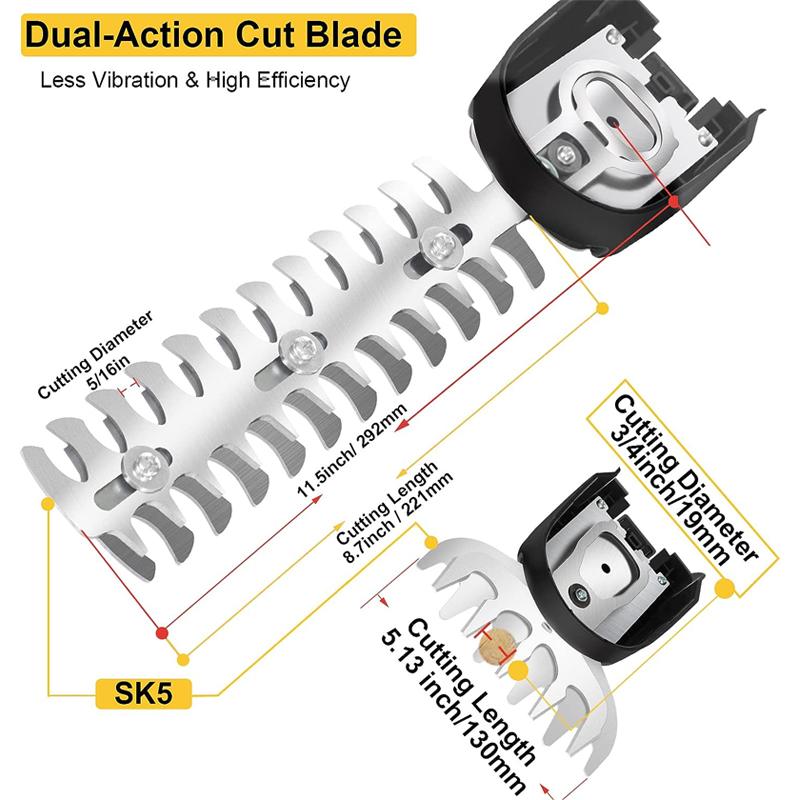 2-in-1 Gardening Tools Handheld Trimmer For Makita 18V BL1850 BL1840 BL1440 Li-ion Battery Gardening Hedge Trimmers