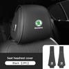 2pcs Car Headrest Cover Auto Head Headrest Cushion Neck Pillow Case For SUPERB RAPID KAROQ FABIA YETI Octavia KAMIQ KODIAQ Nlvg96