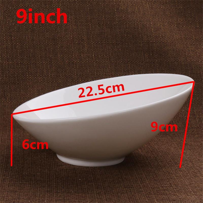 Ceramic Beveled Bowl White Creative Rice Noodle Bowl Japanese Korean Tableware Salad Mixing Sauce Yarn Bowl Marmite