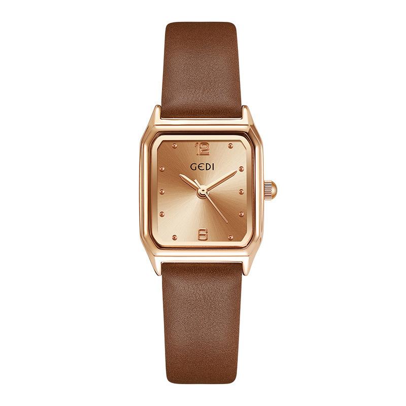 Dames Mode Vierkante Plaat Eenvoudige Exquise Kleine Suikerklontje Riem Quartz Waterdicht Horloge voor Middelbare Scholier