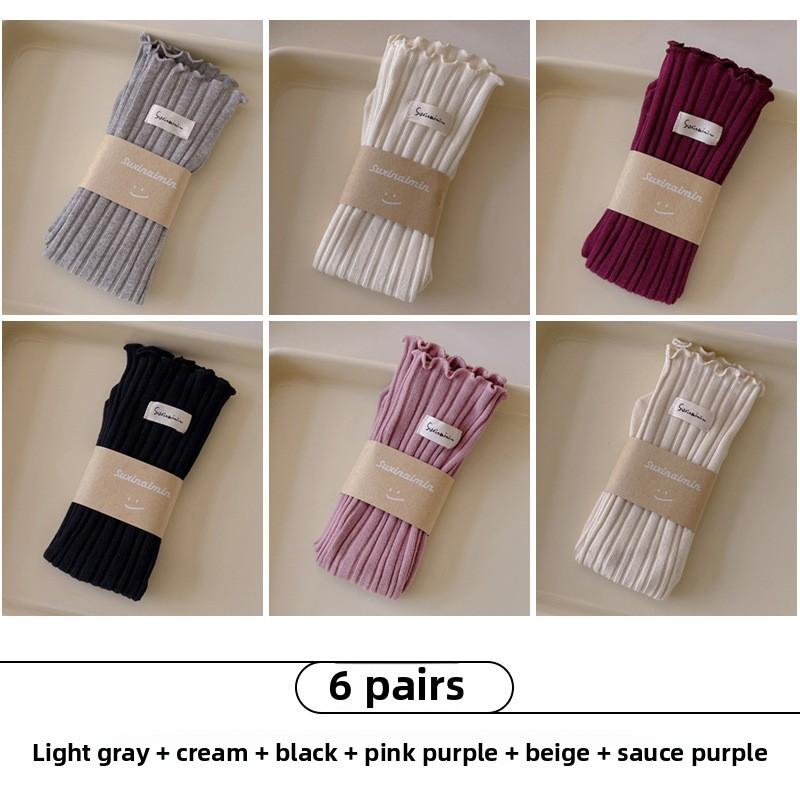 

6 пар женских носков весна-осень, новые милые деревянные носки с ушками и всасыванием, вертикальные, с трубкой, для защиты от пота 6 Pairs