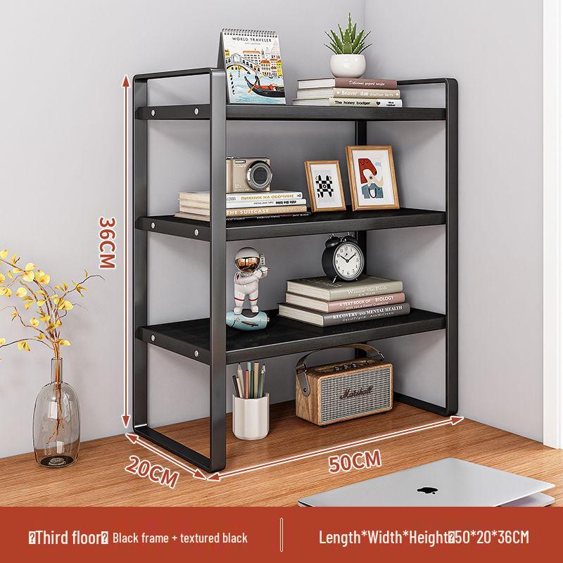 Wrought Iron Desktop Bookshelf for Bedroom, Living Room, or Office - Small, Simple Tabletop Organizer