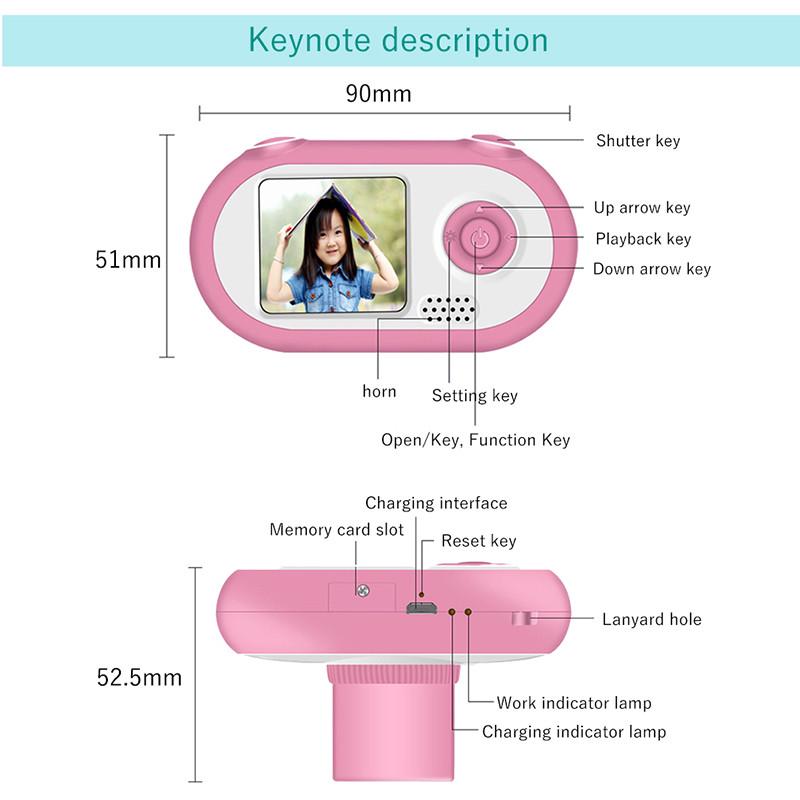 1.5 Inch 1080P Mini LSR Cam Digital Camera for Kids Baby Cute Cartoon Multifunction Toy Camera 