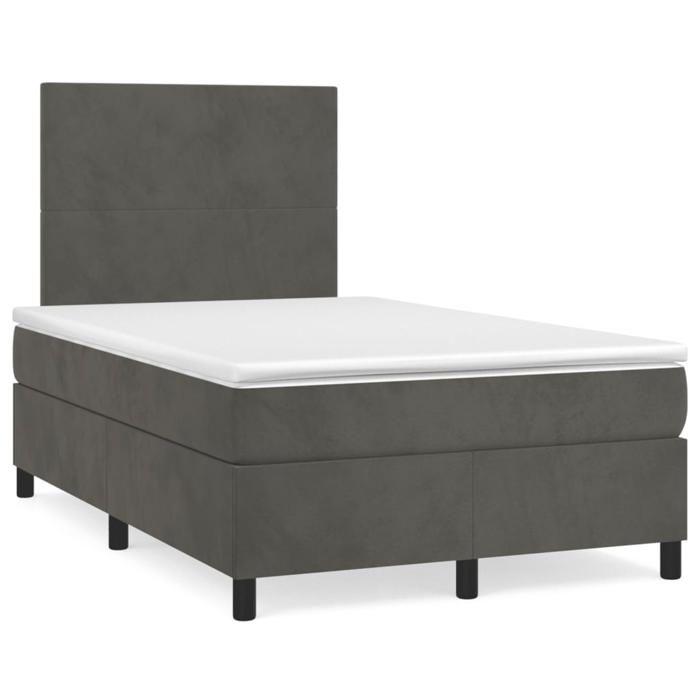 Maison Exclusive - Sommier à lattes de lit avec matelas LED gris foncé 120x190 cm