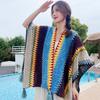 Ethnic Yunnan Style Women's Spring/Summer Long Cape Shawl with Tassels