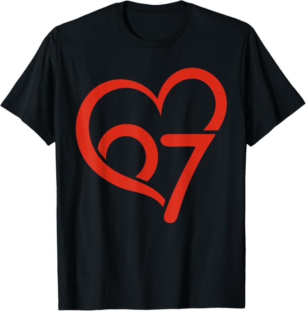 Valentine’s Day 67 Meme 67th Birthday 6 7 Valentine Heart T-Shirt Unisex T-Shirt XXL