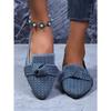 Women's Pointed Toe Flying Woven Loafers, Bow Decor Slim Fit Flat Shoes, Casual Slip On Daily Ladies Single Shoes