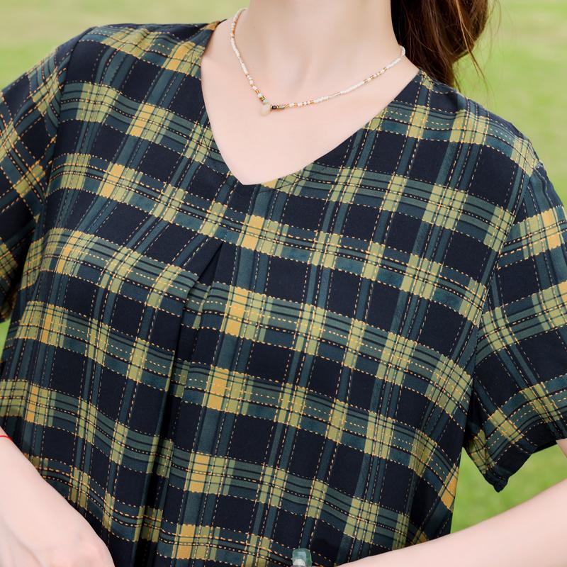 Elegant Women's Dresses Summer Vintage Clothes Plus Size Short Sleeve Casual Loose Long Dress