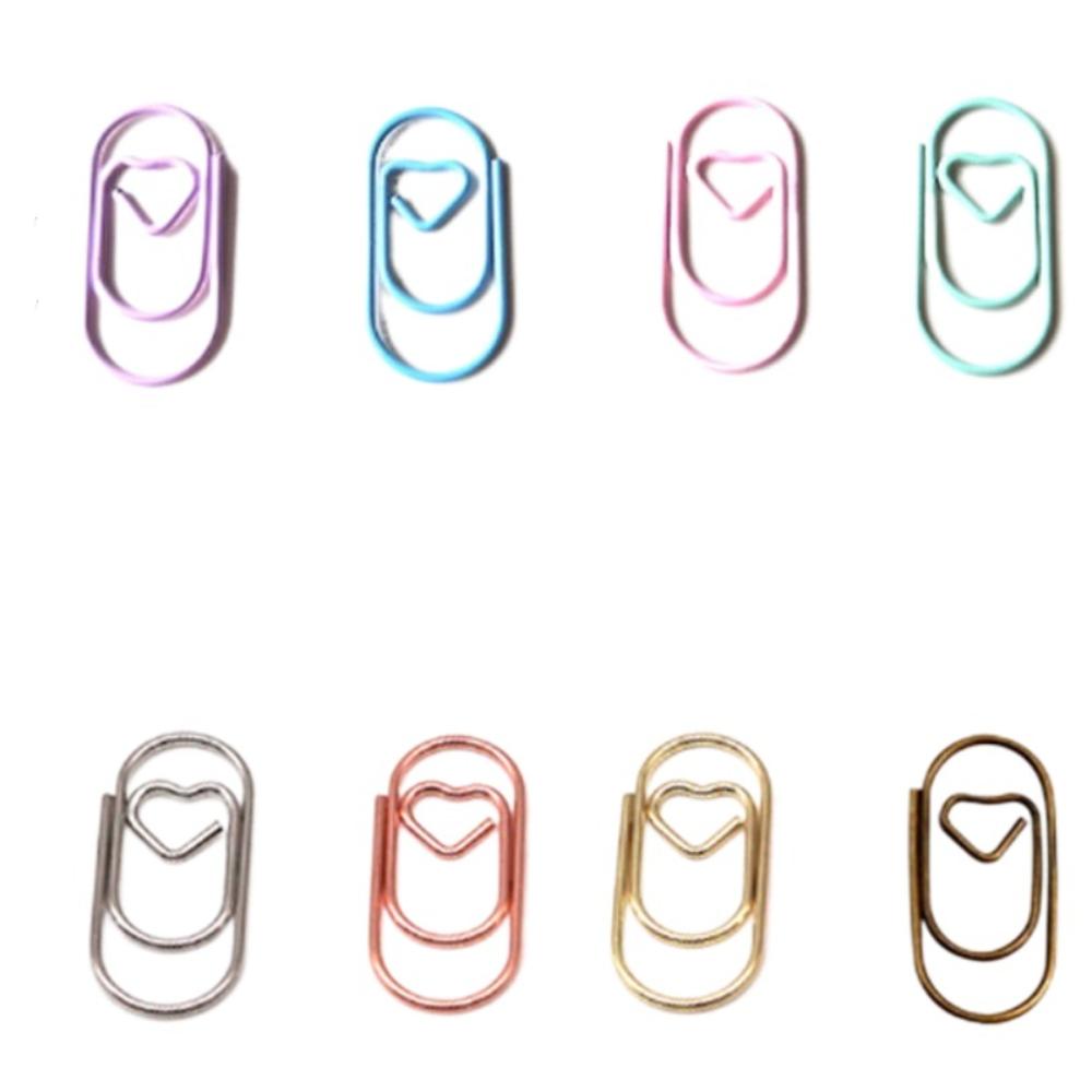 

100 шт. зажим для бумаги в форме сердца держатель для скрепок Love Clips новые скрепки для офиса и школы аксессуары Mixed Colors