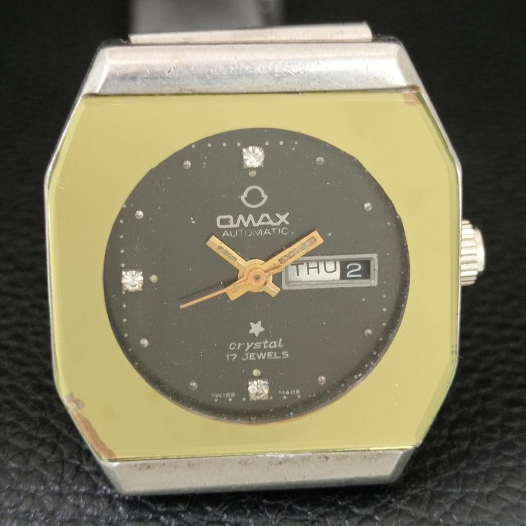 ECHTE VINTAGE OMAX AUTOMATIK SCHWEIZER JUNGEN ORIGINAL ZIFFERBLATT UHR a705517-1