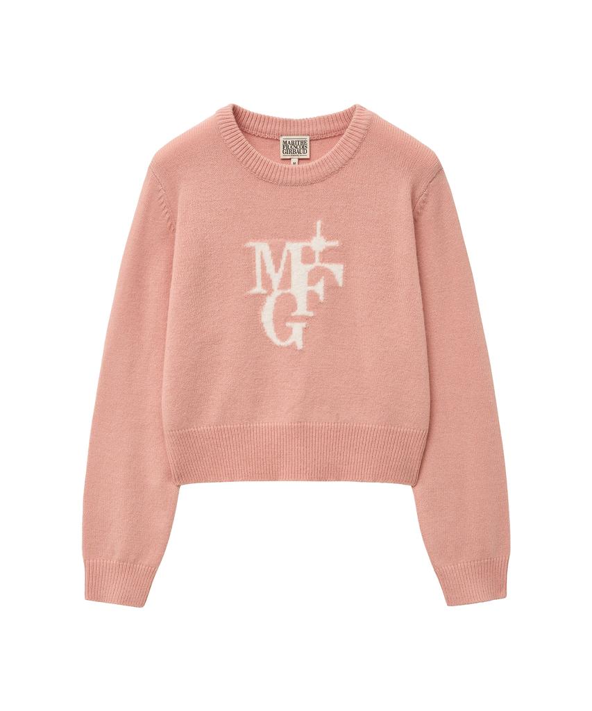 Malitteseupocheu Mouvement W M+Fg Logo Crop Pullover Pink