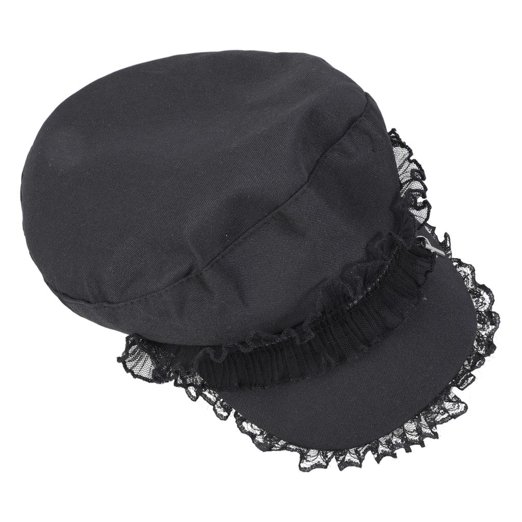Subkultur Baskenmütze mit Doppellagenspitze & Kreuz für Weibliches Mädchen Lolita Schiebermütze Chauffeurmütze Outdoor Sonnenhut