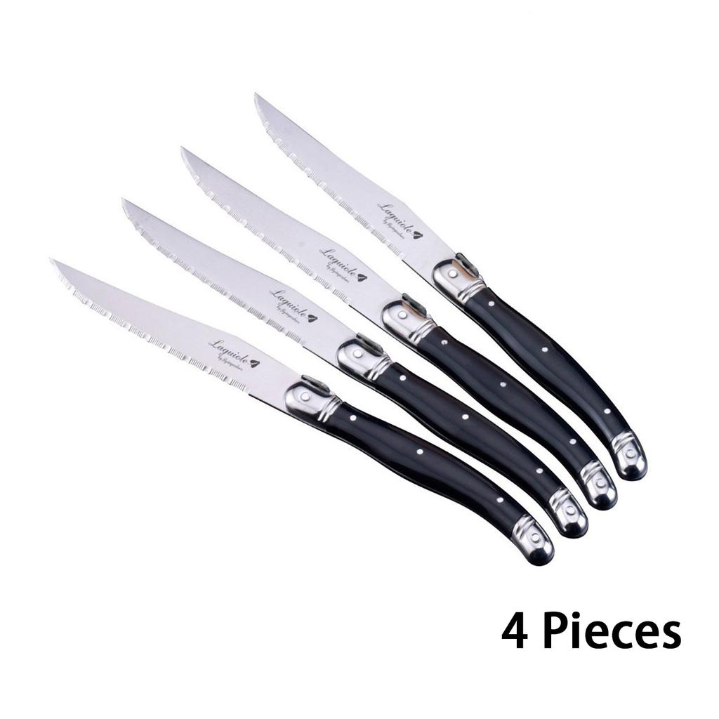 Laguiole Stainless Steel Steak Knives Dinner Knife Black Cutlery Table Knife Dinnerware sets Restaurant Home Bar Flatwatware 9''