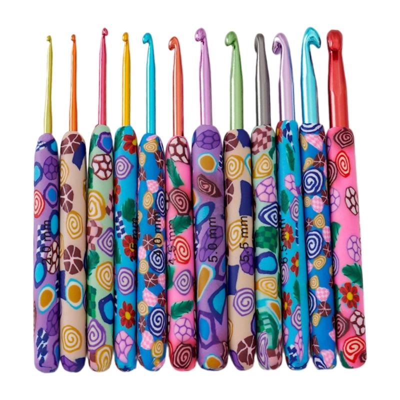 

12 Pcs 2.0mm-8.0mm Crochet Needle Set Colorful Crochet Hook Multifunctional Knitting Needle Crochet Supplies for Craft 1