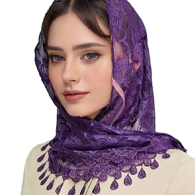 Elegant Mantilla Veils Mass Shawl for Formal Occasion Spanish Lace Headwrap Catholic Chapel Bride Veils for Church Wedding