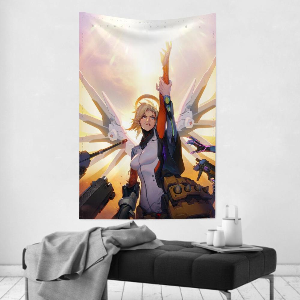 Game The Overwatch 2 Tapestry Room Decor Wall Cloth Party Hanging Background Room Decor Baby Room