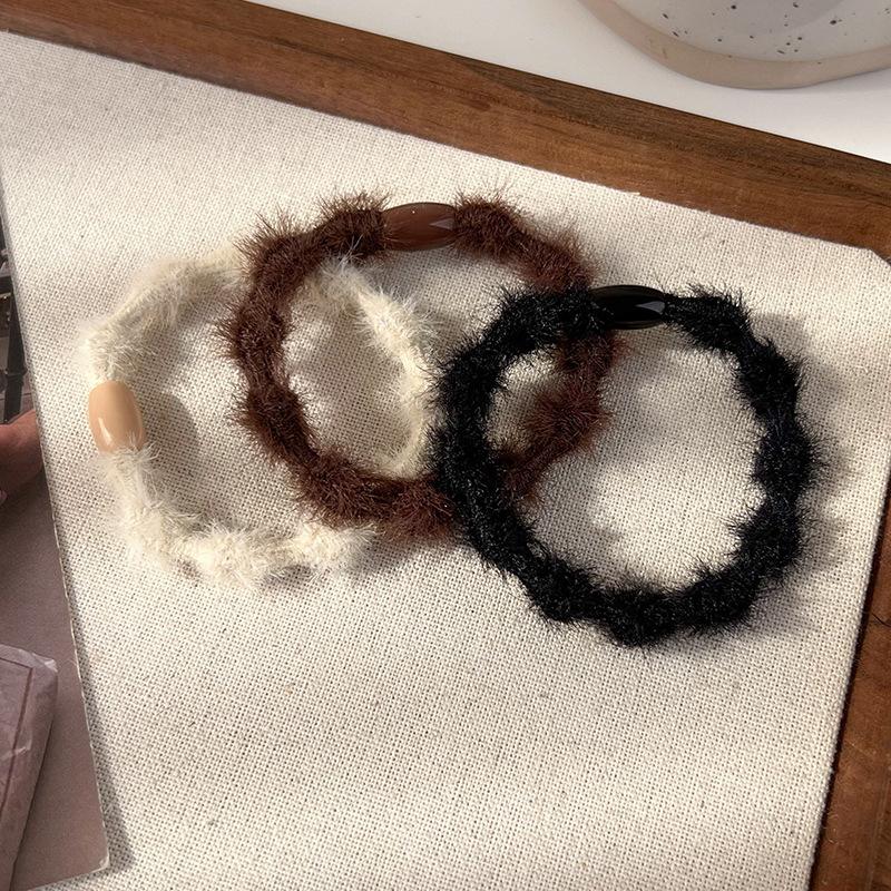 3 stk/sett Elastiske hårbånd for kvinner Gummistrikker Enkle ensfargede hårstrikker Hårtilbehør