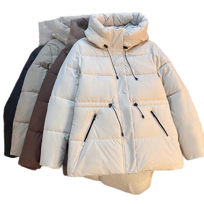 Women Fur Collar Winter Jacket Parka Coat New Women's Cotton-padded Jacket Mid-length Slim Fit Quilted Jacket