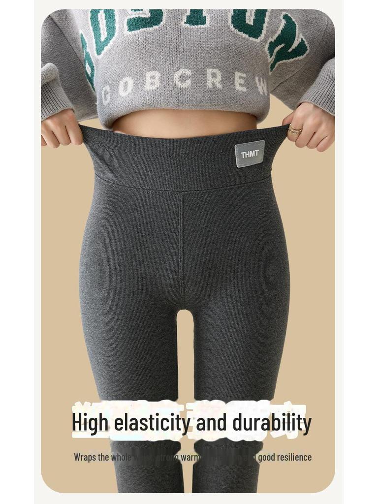Extra Thick Plush High Waist Winter Leggings - Slimming Skinny Wool Pants for Women