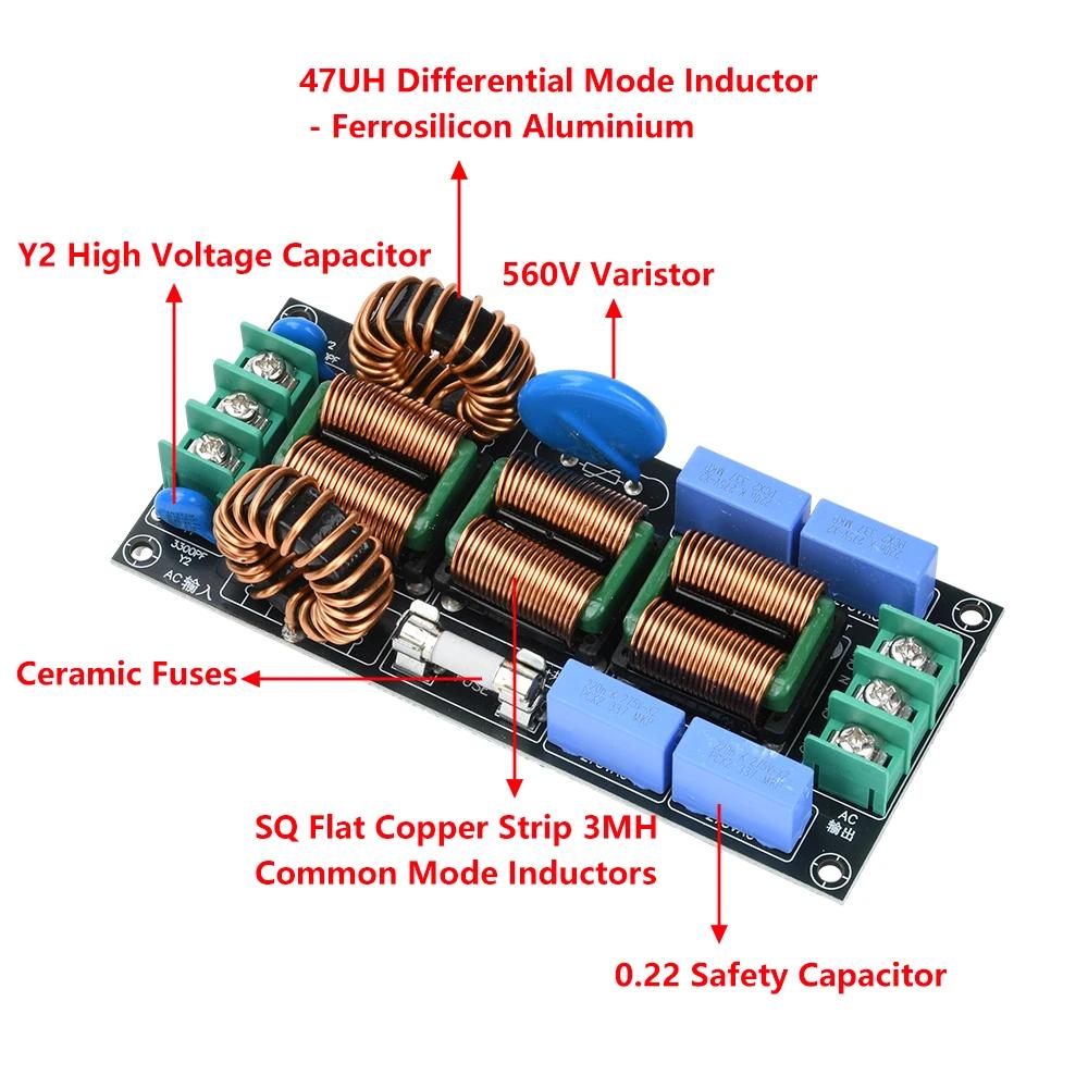 AC 110-250V Four Level Audio Ac 220V Power Supply Emi Electromagnetic Interference Filter Power Filter 16A Finished Board
