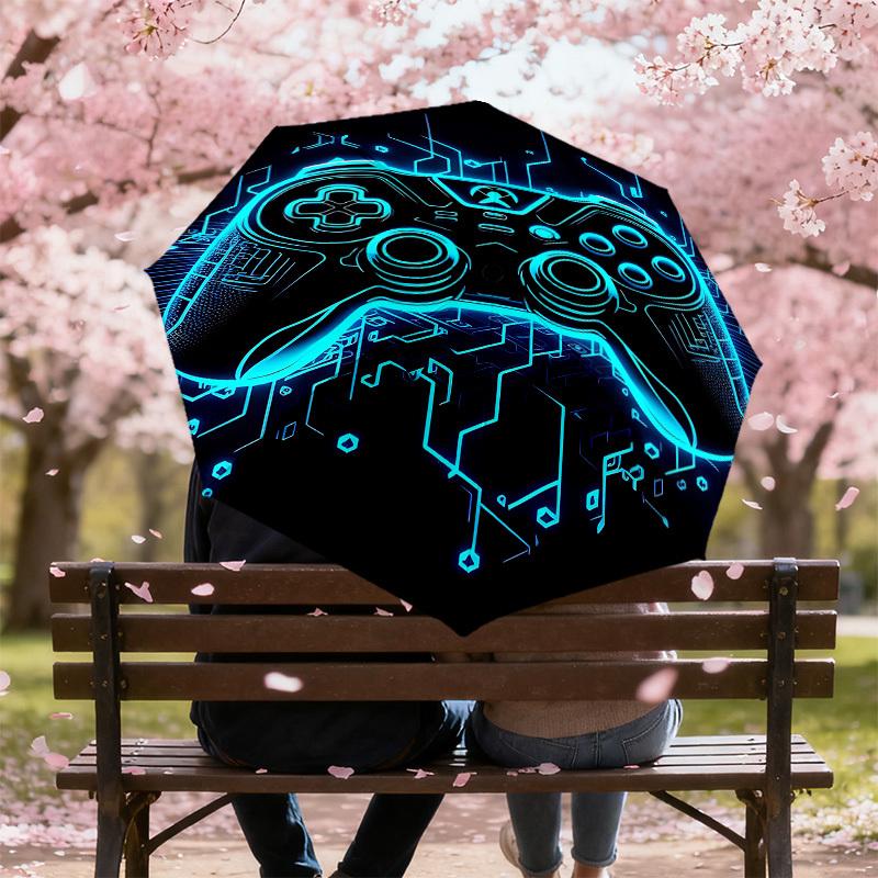 1PC Controller Gamepad Umbrella-8-Rib Reinforced, Automatic Open, Lightweight & Durable, Fashion Accessory for Outdoor, J0363