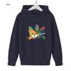Unisex Autumn Plus Velvet Printed Hoodie - Casual Versatile Outerwear for Men, Women, and Children