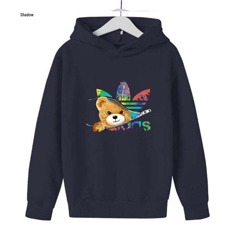 Unisex Autumn Plus Velvet Printed Hoodie - Casual Versatile Outerwear for Men, Women, and Children