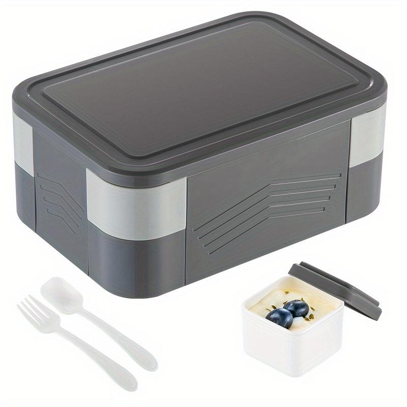 Bento Lunch Box Adult 2 Tier Lunch Box, 6 Compartments, Plastic Adult and Youngsters's Work School Lunch Box 1550ml