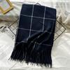Versatile Winter Plaid Imitation Cashmere Scarf for Girls Warm Tassel  New Style Shawl for Boys
