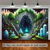 2D Plane, 2D Banner 1 Piece. Pixel Art Style Background of Mysterious Cave Entrance, Suitable for Home Decoration.