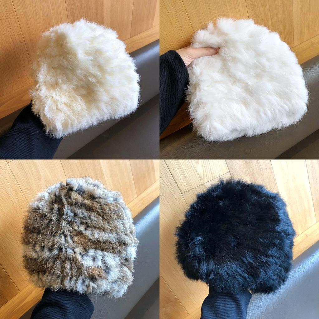 Upgraded Warm Rabbit Fur Hat For Women Winter Thermal Cozy Fashion Accessories