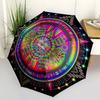 1pc Psychedelic Mandala Folding Umbrella, Durable, Suitable for Outdoor Activities or Rain, Suitable for Commuting yy251027097