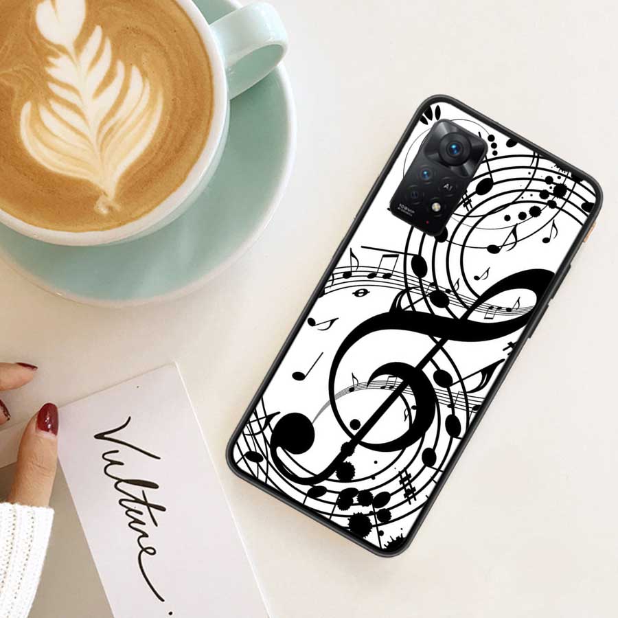Piano Keys Musical Phone Case For Redmi 13C 14C Note 13 14 Pro 5G Plus 12 12C 10 10A 10C 9 9A 9C 9T 8 8A K70 Pro Xiaomi Cover Si