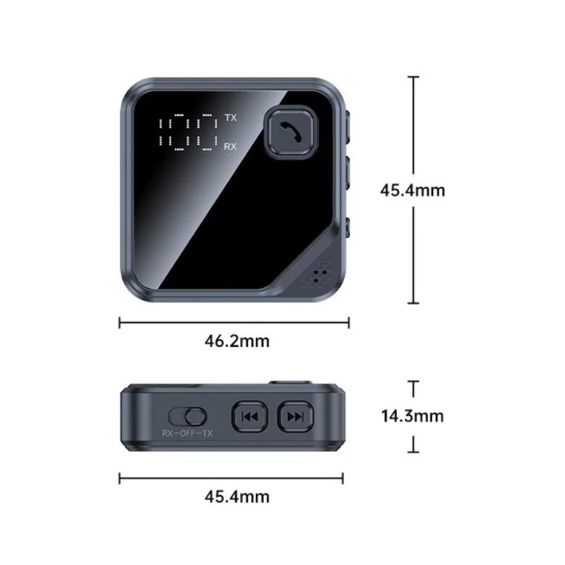 New Bluetooth 5.4 Transmitter Receiver 2 in1 Wireless Adapter With LCD Display for Car Music Headphone Speaker AUX Audio Adapter