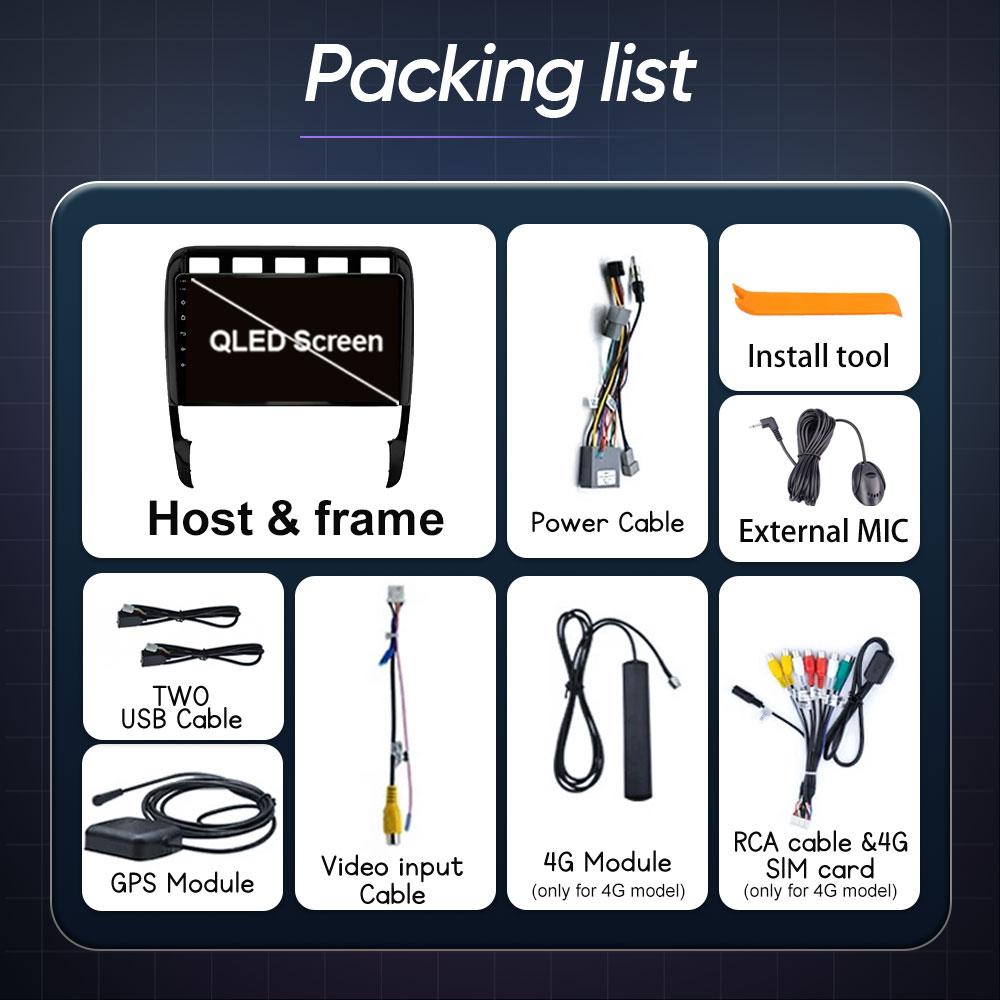 Android 14 Car Radio Car Multimedia Video Player WIFI For Porsche Cayenne 957/955 2002 - 2010 HeadUnit GPS Autoradio Carplay BT