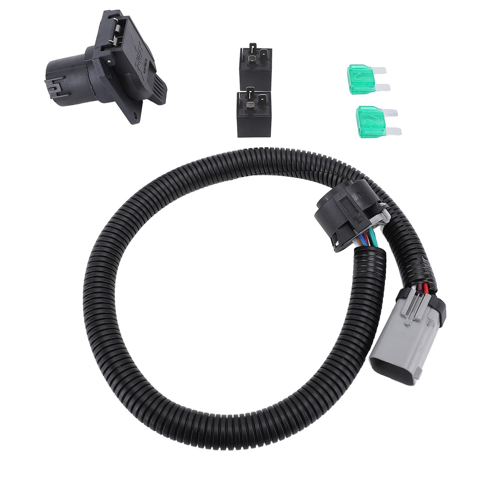 

7-контактный жгут проводов прицепа 55243 Адаптер разъема проводки прицепа Комплект вилки для фонарей Замена