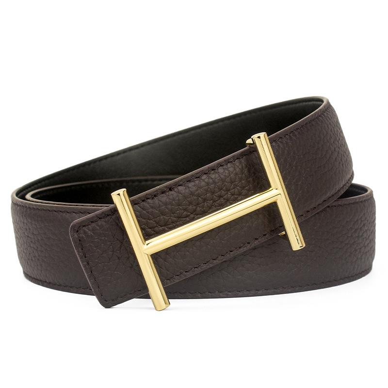Чоловічий ремінь, перший шар коров'яча шкіра, візерунок лічі, I-подібний ремінь