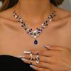 Elegant Rhinestone Floral Jewelry Set: European & American Bride Necklace & Earrings for High-End Parties